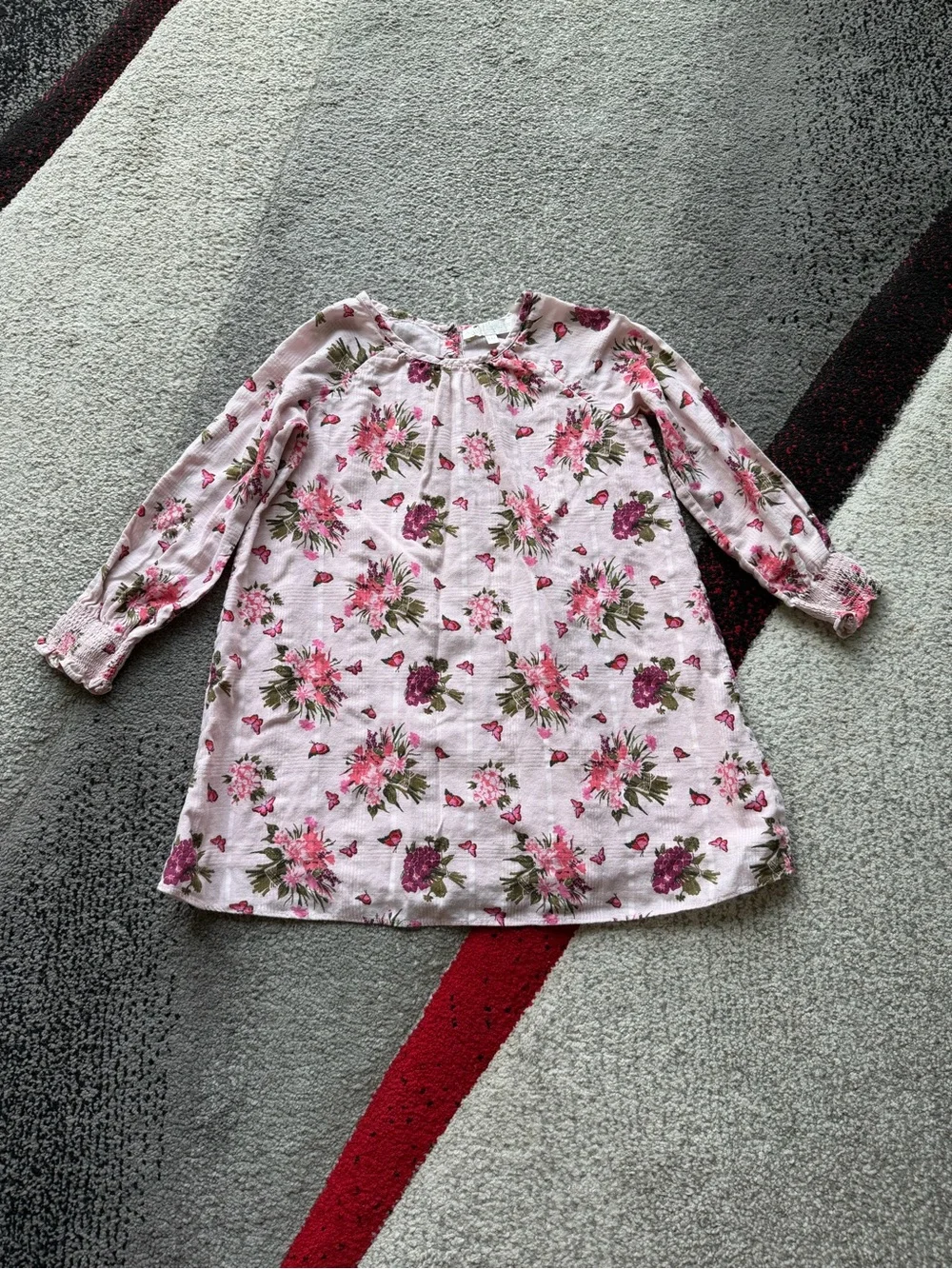 LoveShackFancy Girls Macia Pink Floral Print Dress